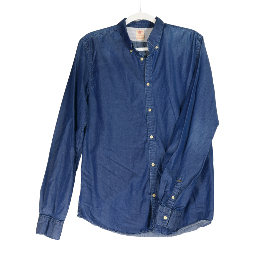 Scotch & Soda Blue Button Down Shirt Mens Large Blue Chambray Denim Long Sleeve
